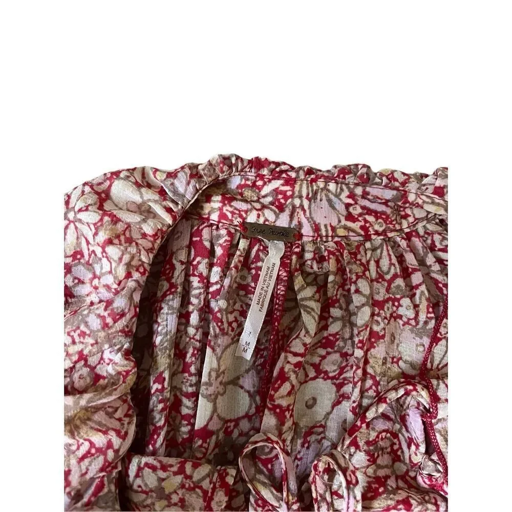 Free People Feeling Groovy maxi‎ dress in floral print size S Red